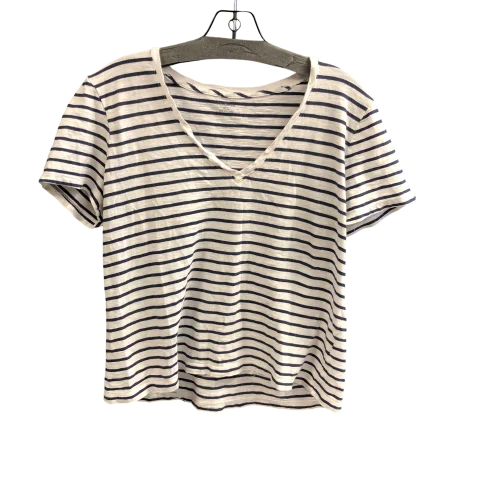 Top Short Sleeve By Madewell In Striped Pattern, Size: L