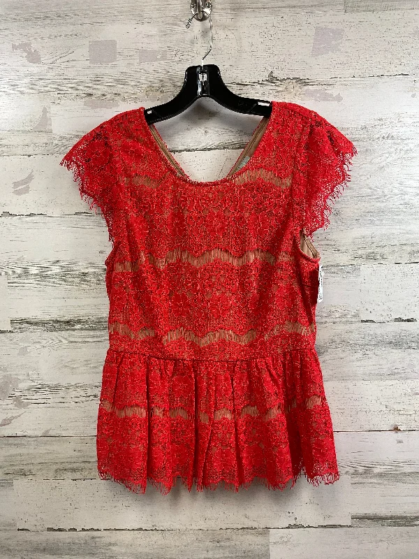 Top Short Sleeve By Maeve In Orange, Size: S