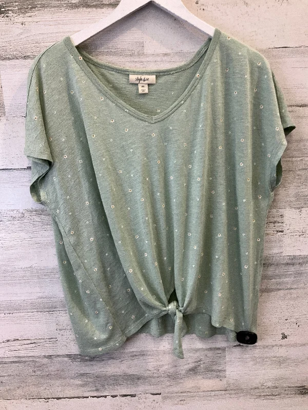 Top Short Sleeve By Style And Company In Green, Size: Xxl