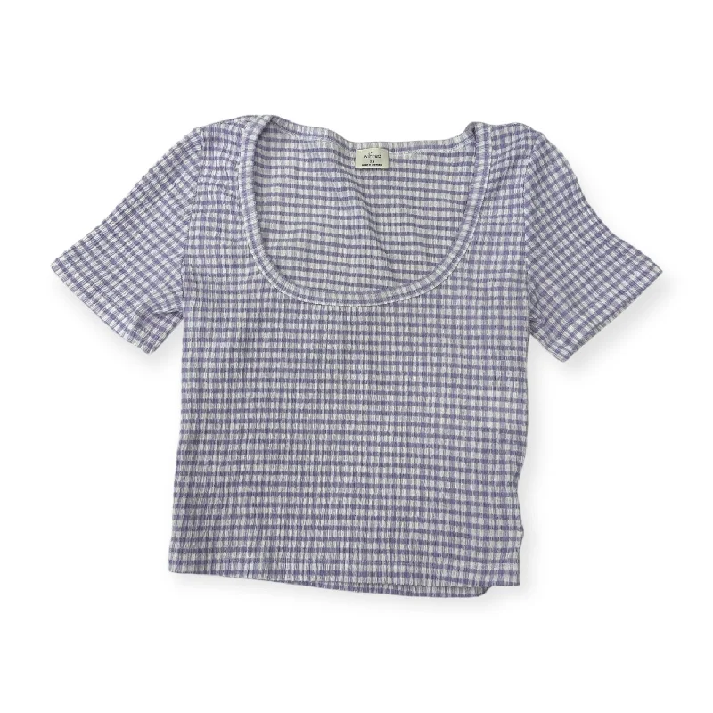 Top Short Sleeve By Wilfred In Purple & White, Size: Xs