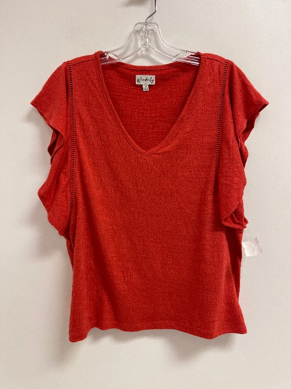 Top Short Sleeve By Wonderly In Orange, Size: M