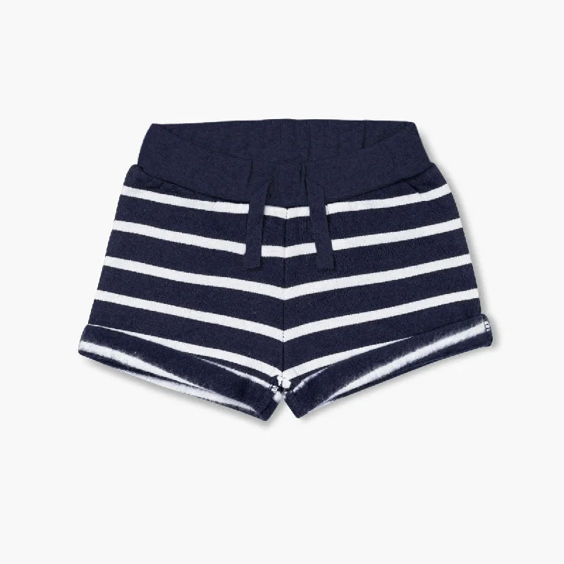 SALE - BASIC Sweatshorts_Navy + White Stripe