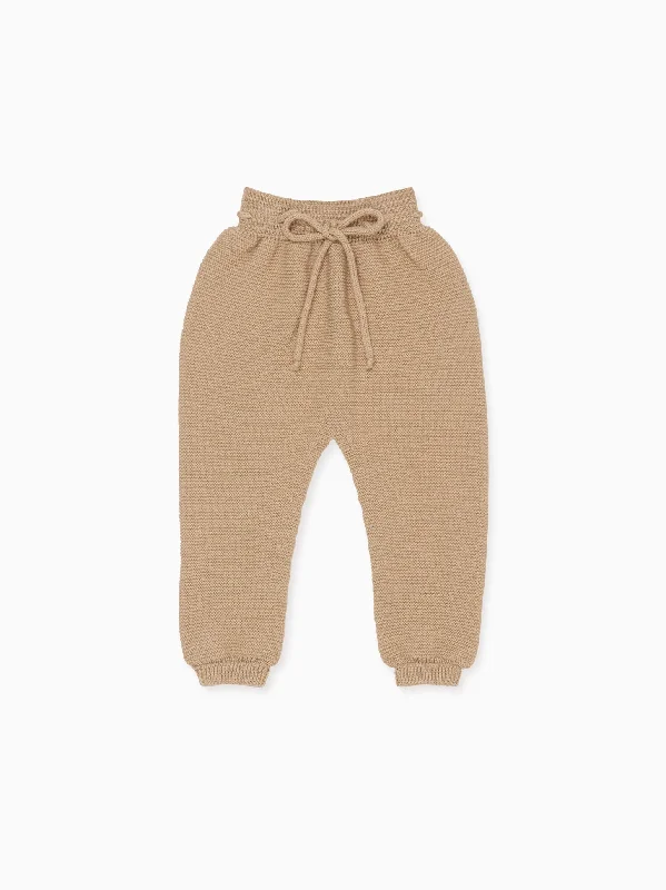 Camel Augusto Merino Baby Knitted Trousers