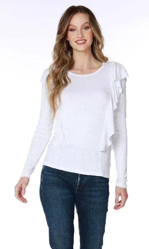 Ruffle Front LS Top