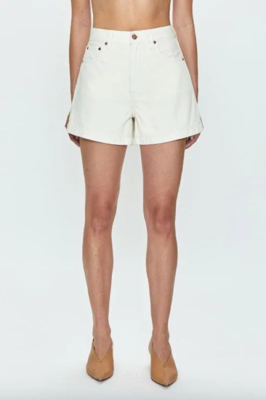 Saige Denim Short - Eggshell