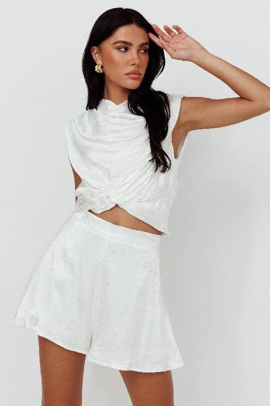 Sailing Snakeskin Texture Shorts White