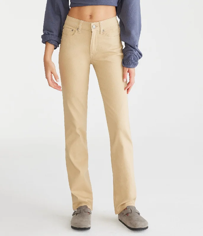 Aeropostale Seriously Stretchy Mid-Rise Straight Uniform Pants