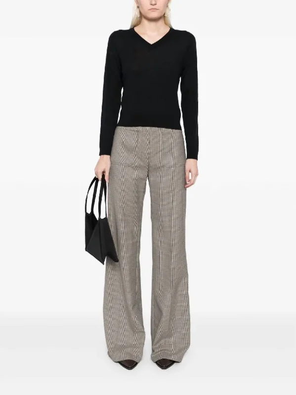 Christophe Pants In Brown Houndstooth