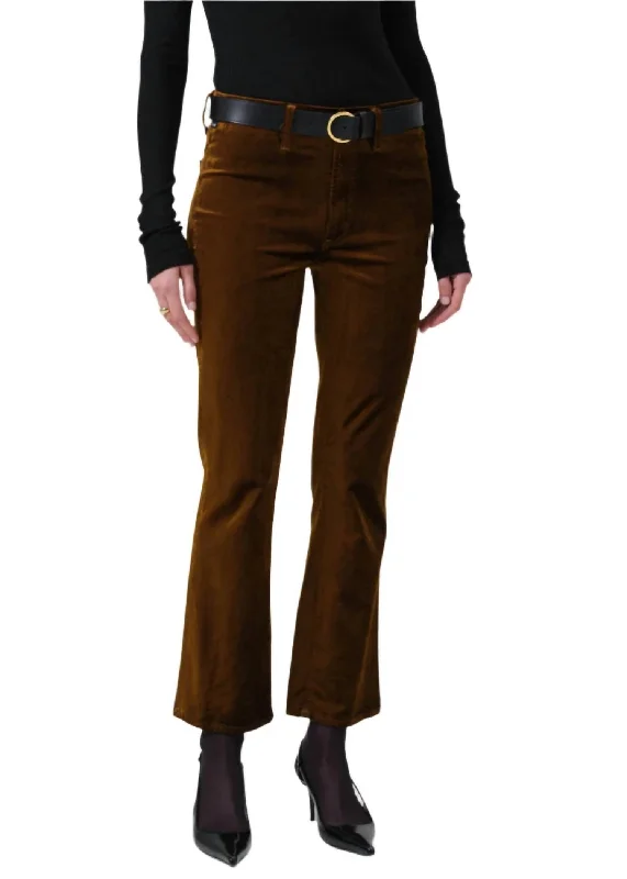 Isola Cropped Velvet Trouser In Golden